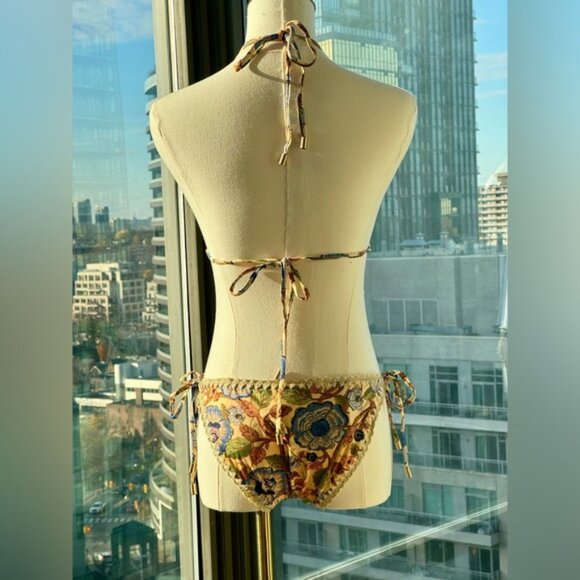 🆕 ZIMMERMANN 🧿 NWT Junie Crochet Edge Floral Print Bikini Sz 3 US 8 / 10 - Picture 7 of 13